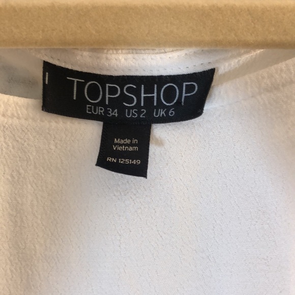 Topshop size 2 (US) white tank top blouse - Picture 3 of 4